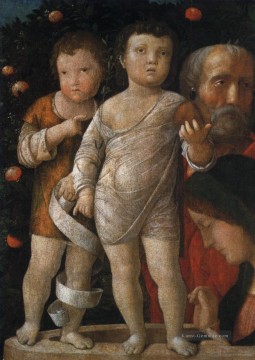  maler - Die heilige Familie mit St John Renaissance Maler Andrea Mantegna